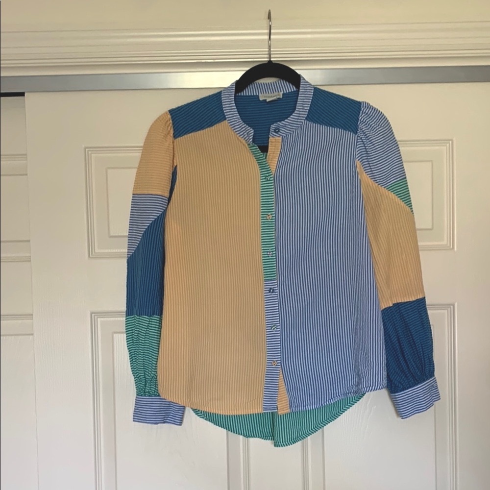 Sundance Celeste Mix Striped Shirt Women’s SP Yellow and Blue Colorblock